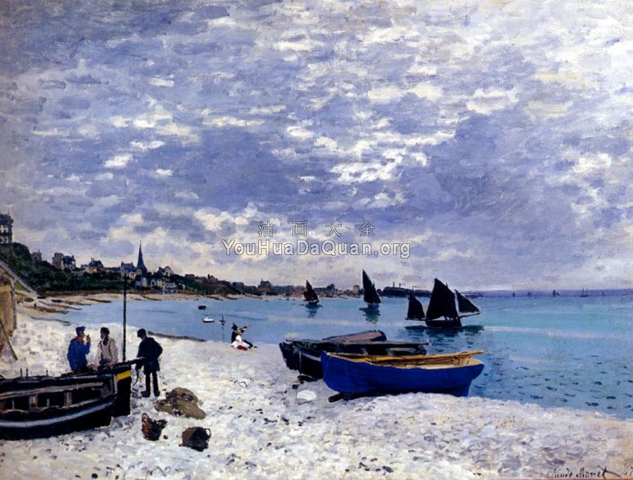 The Beach At Sainte-Adresse - 克劳德·莫奈
